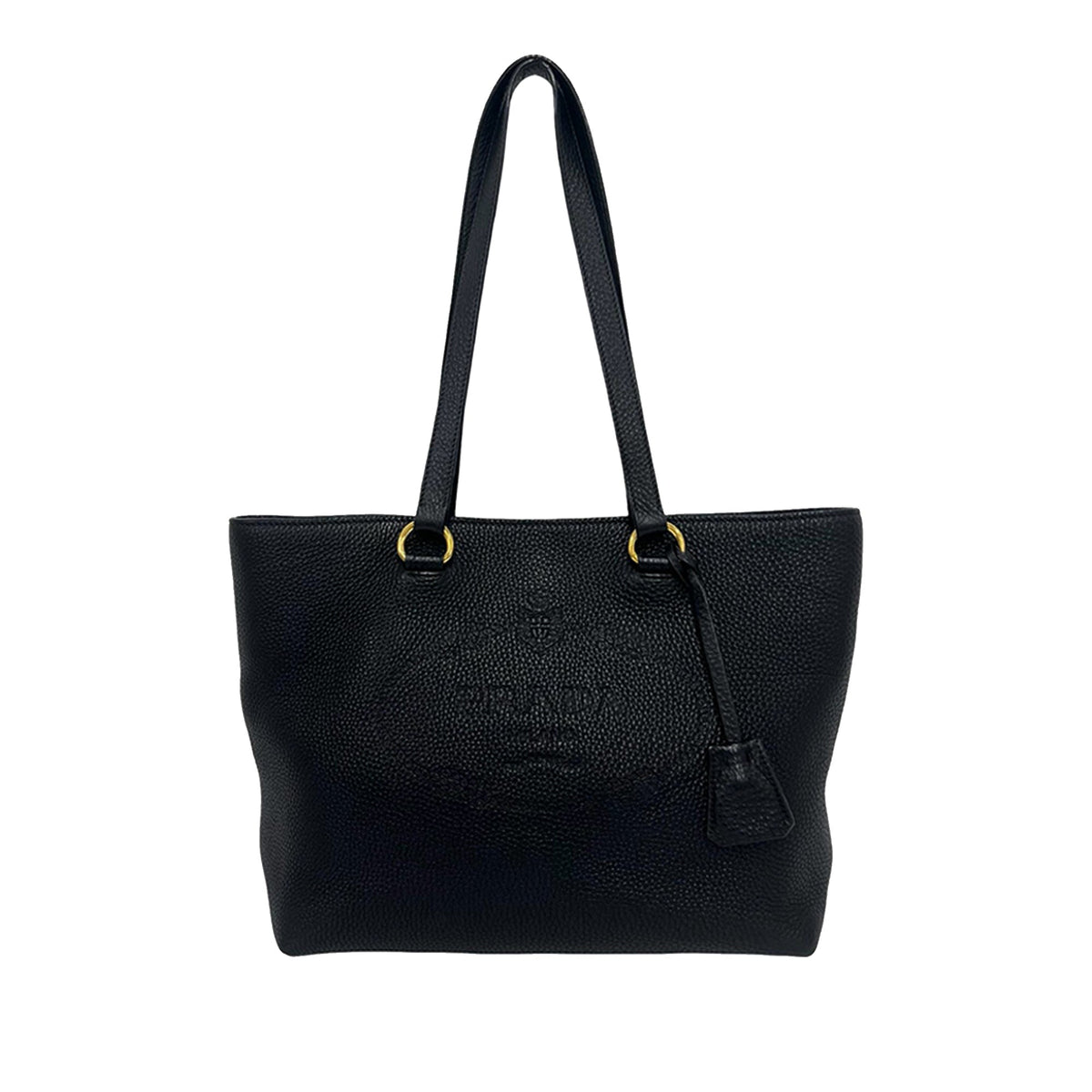 Prada Vitello Daino Embossed Logo Tote