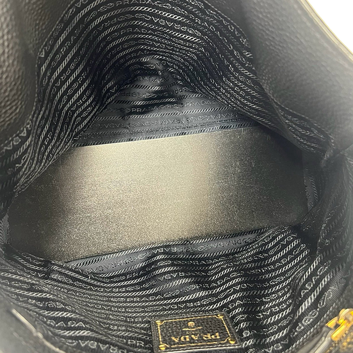 Prada Vitello Daino Embossed Logo Tote