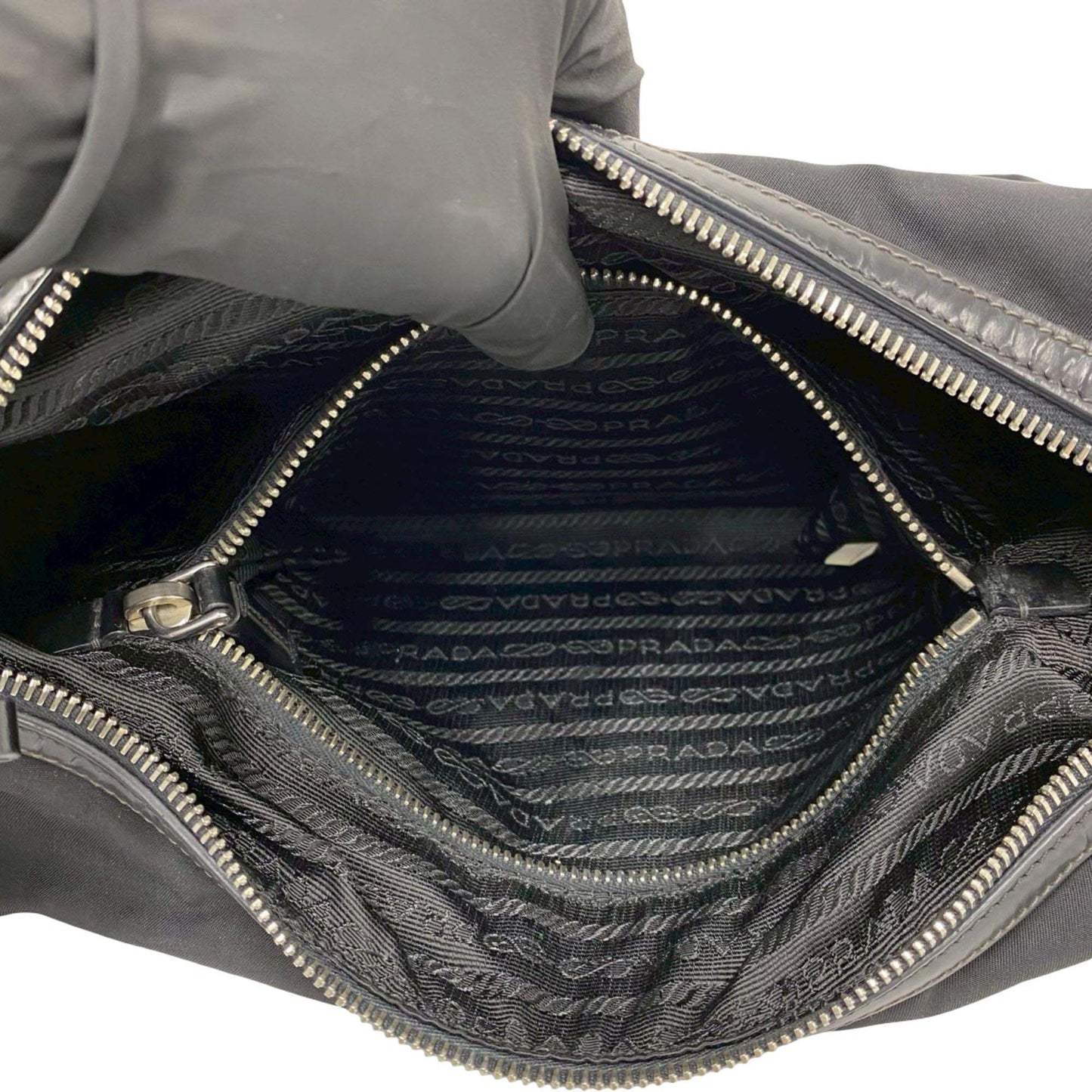 Prada Canapa Logo Tessuto Hobo