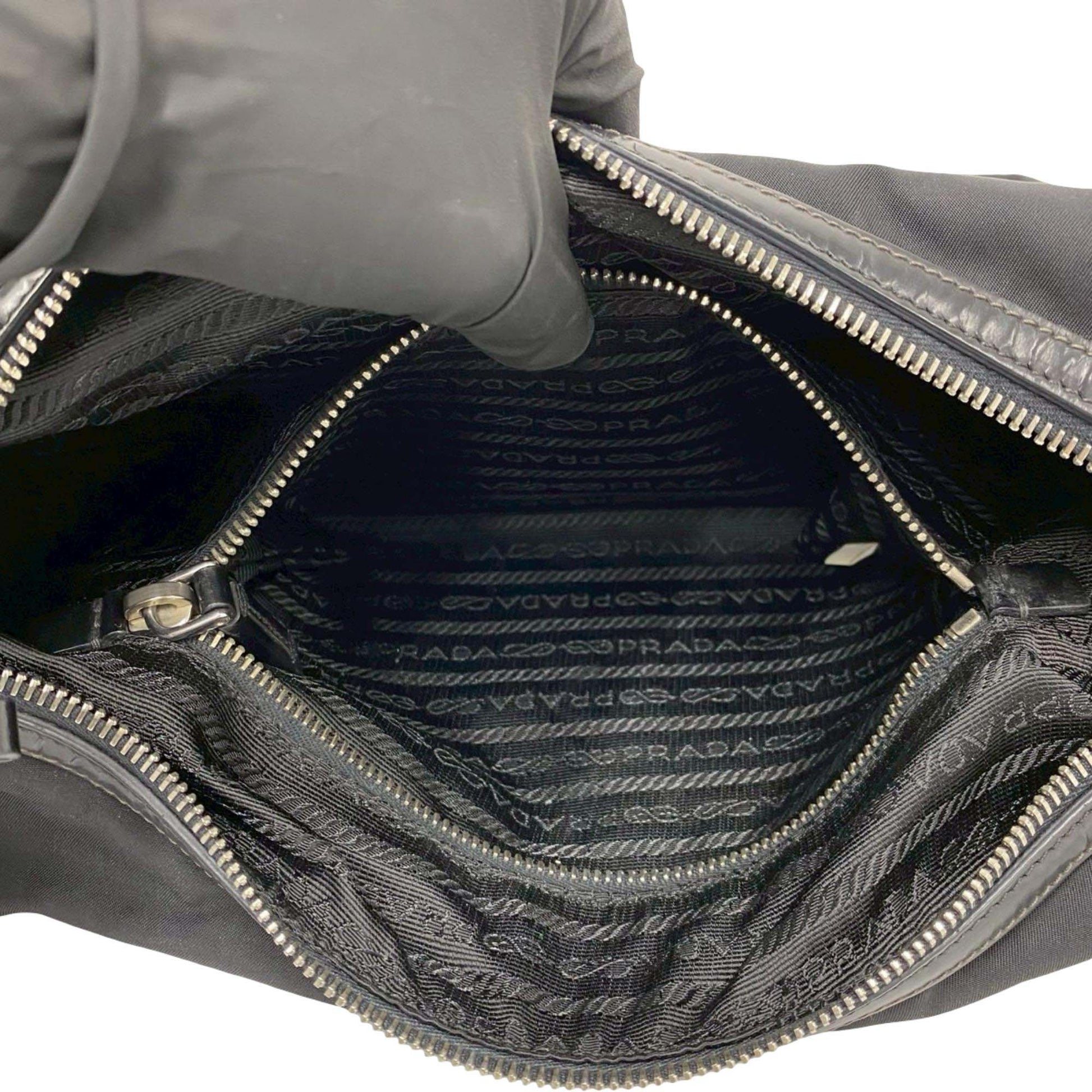Prada Canapa Logo Tessuto Hobo