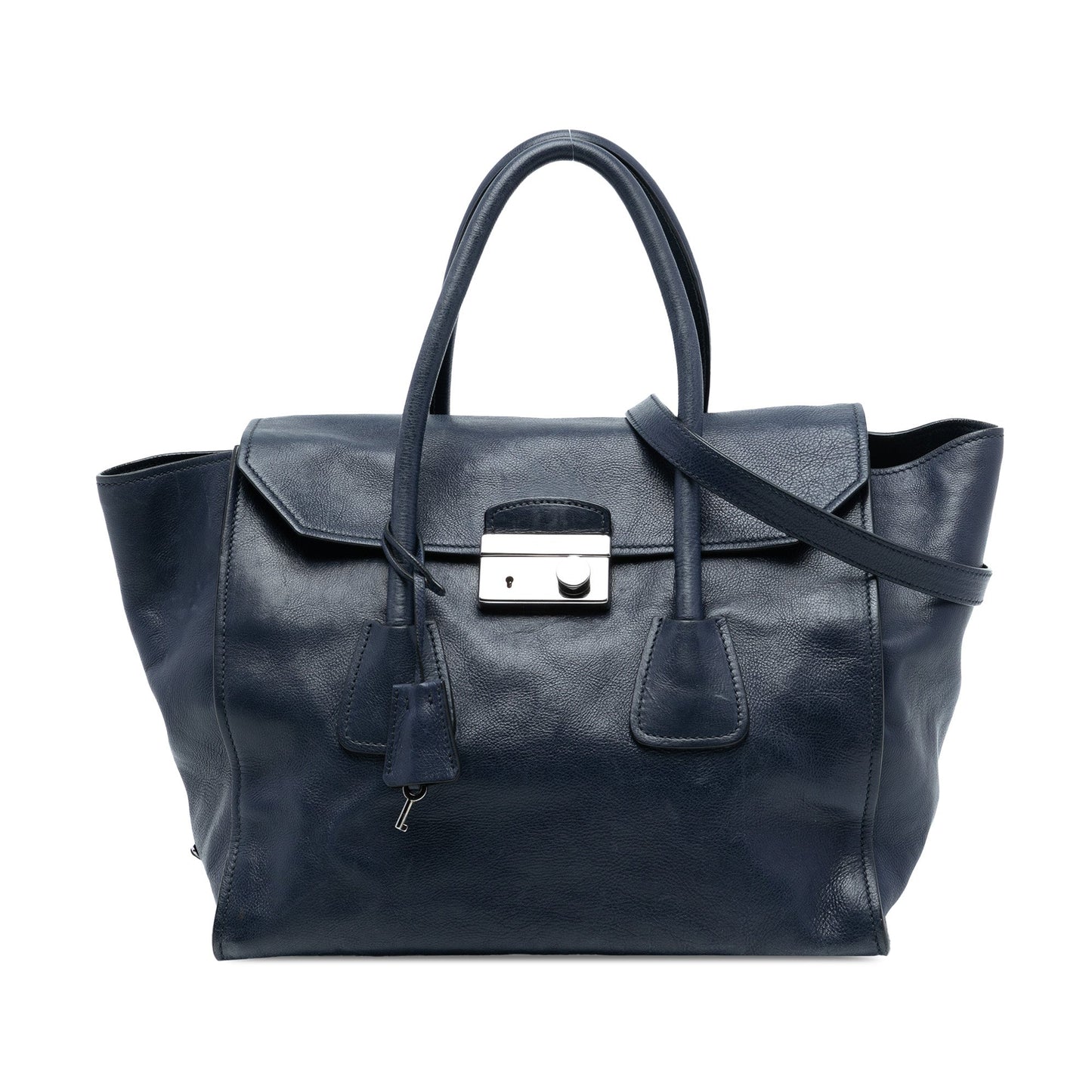 Prada Glace Calf Sound Lock Satchel