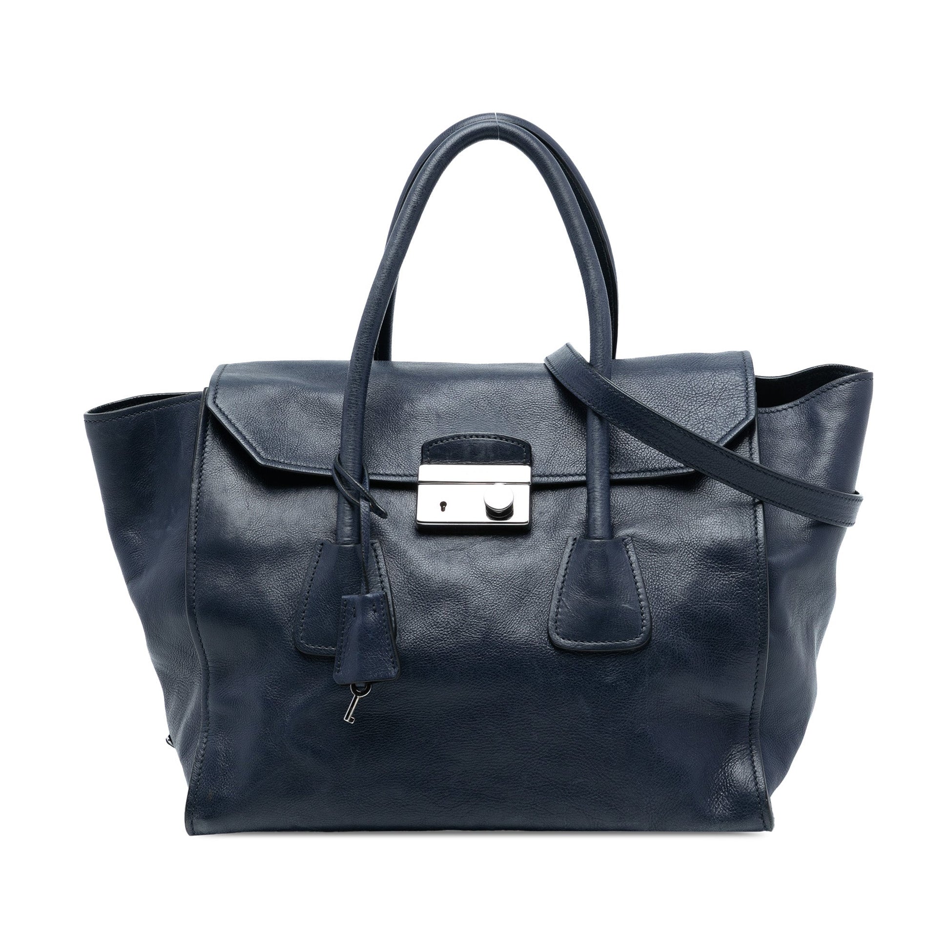 Prada Glace Calf Sound Lock Satchel