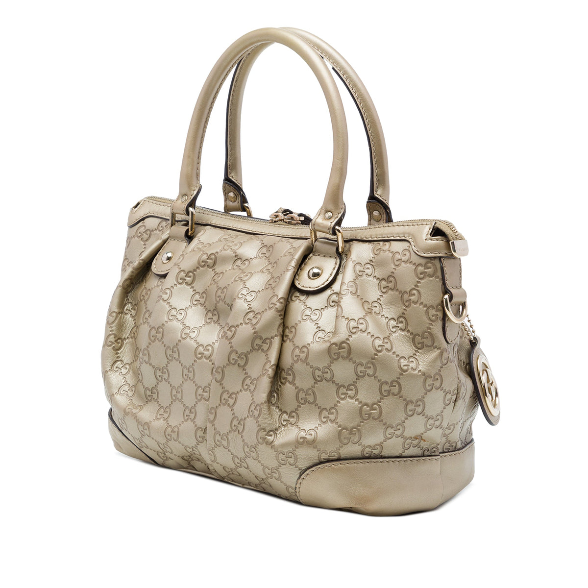 Gucci Guccissima Sukey Satchel — Gold