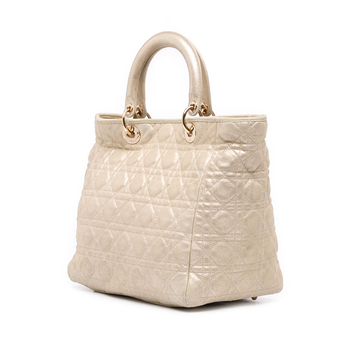 Dior Medium Iridescent Metallic Lambskin Cannage Soft Lady Dior