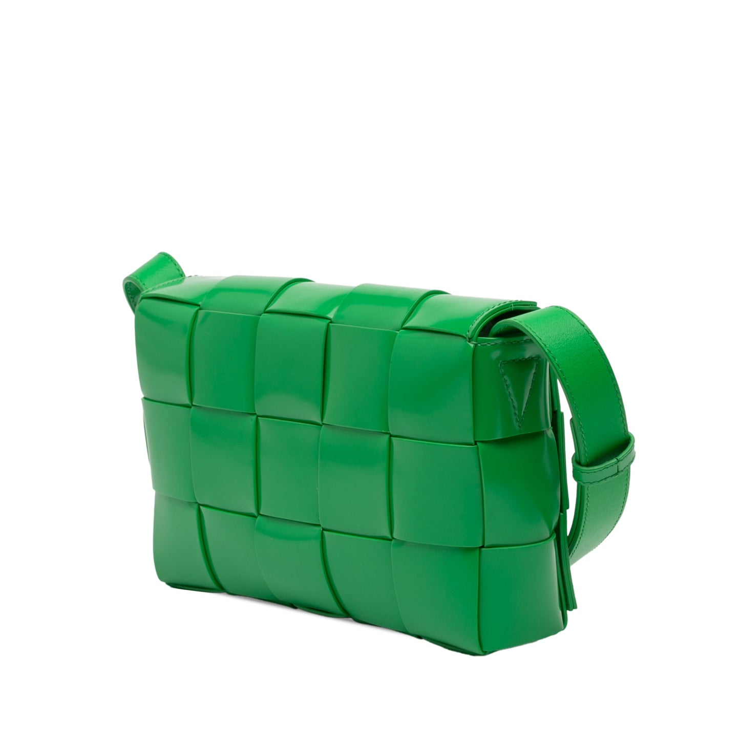 Bottega Veneta Patent Intrecciato Cassette Crossbody