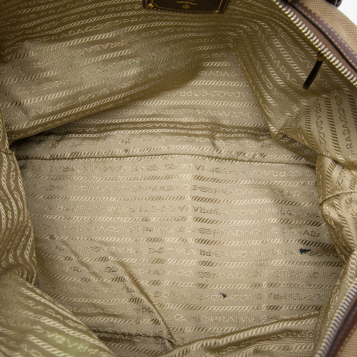 Prada Canvas Canapa Logo Satchel — Beige