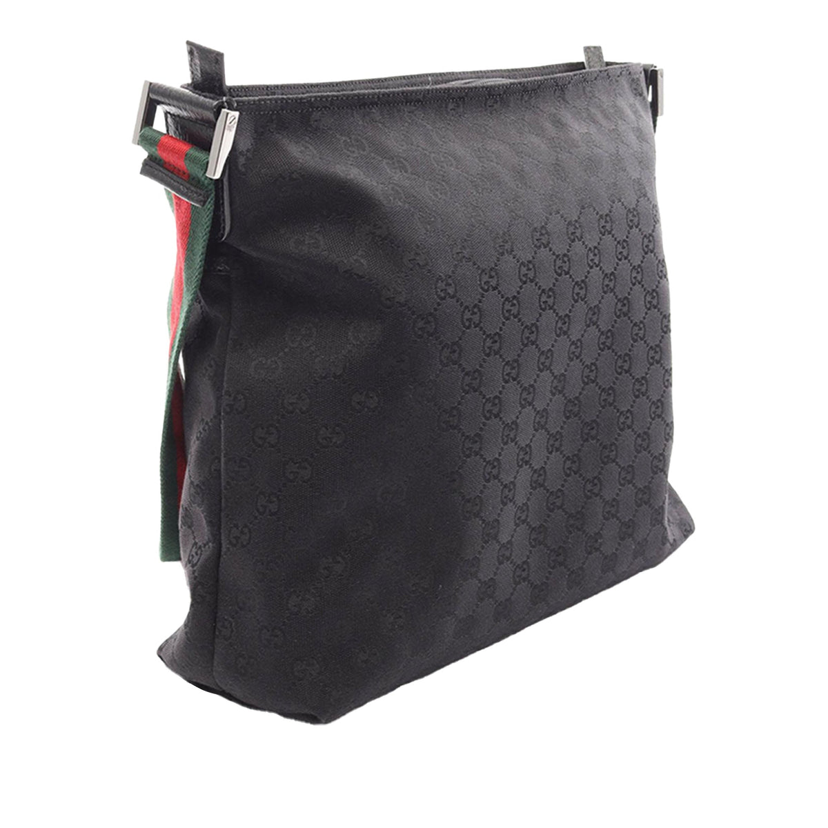 Gucci GG Canvas Web Crossbody — Black