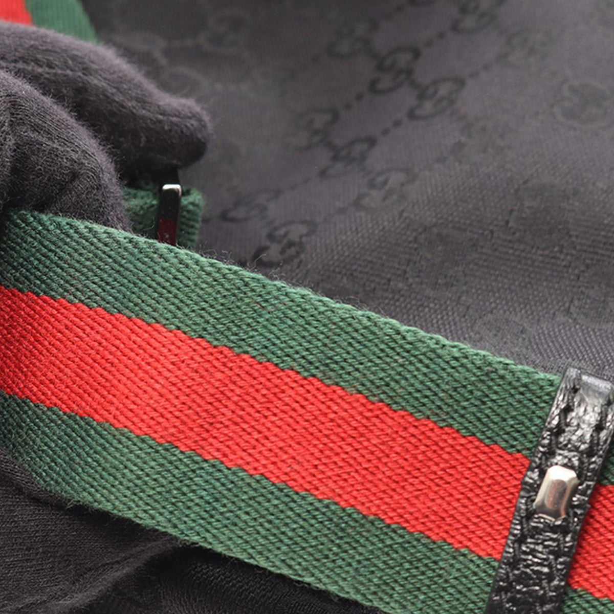 Gucci GG Canvas Web Crossbody — Black