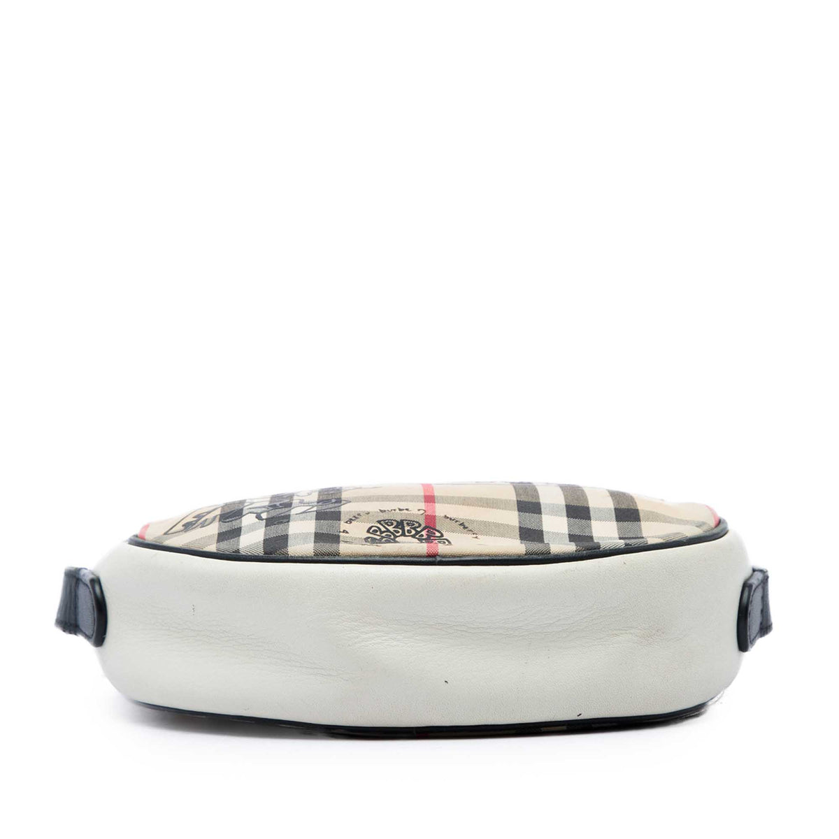 Burberry House Check Canvas and Calfskin Cartoon Print Round Crossbody