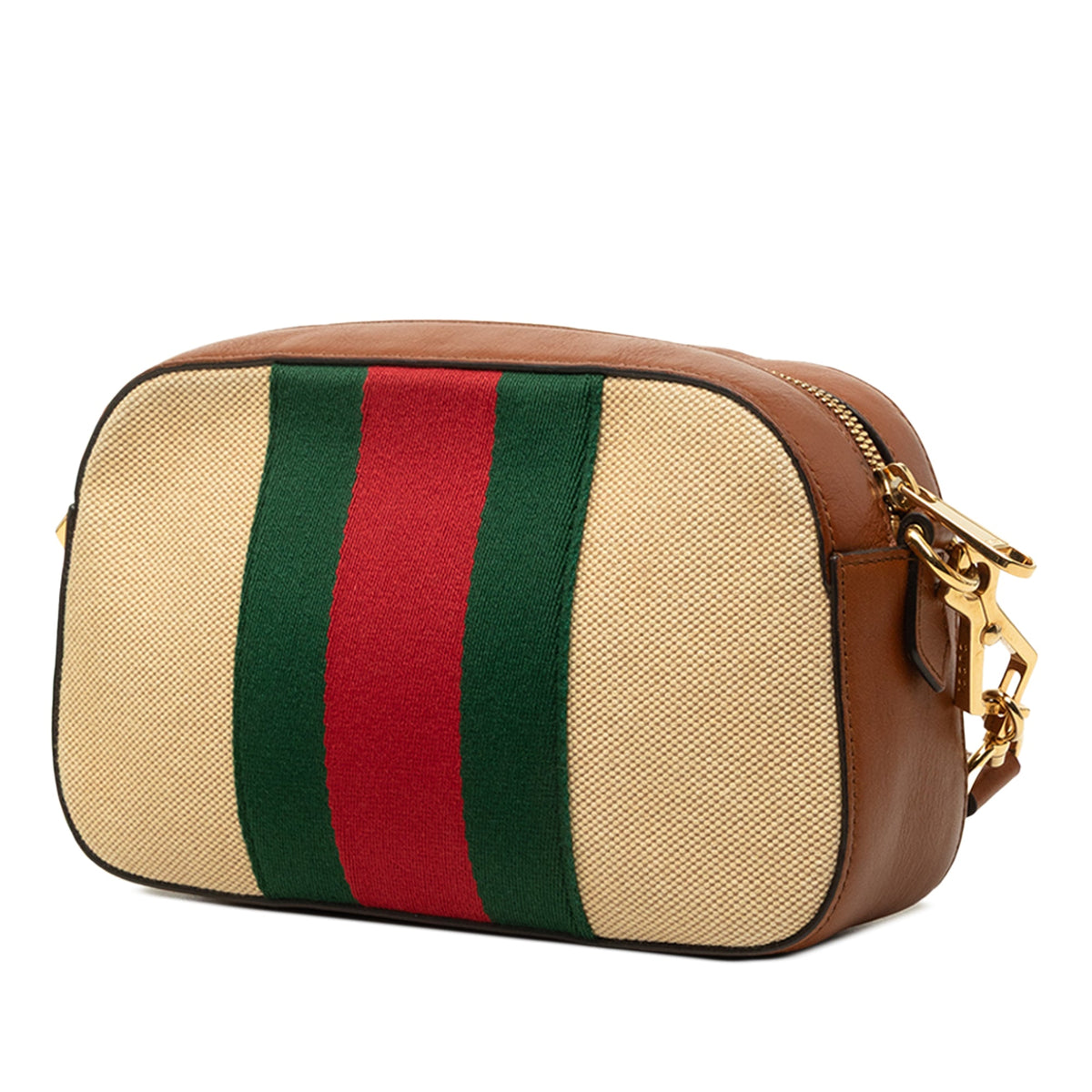 Gucci Canvas Web Camera Bag — Beige