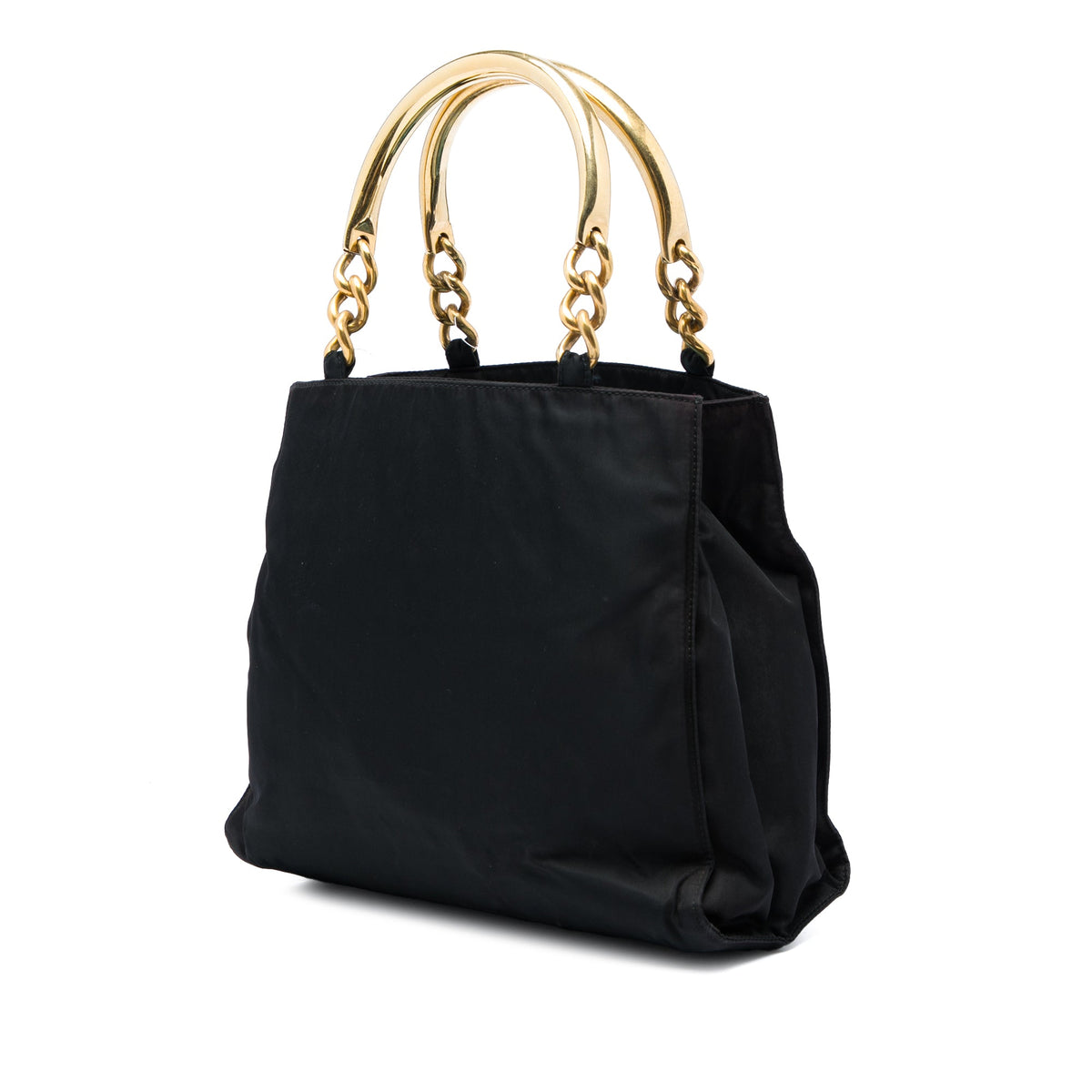 Prada Tessuto Metal Handle Bag