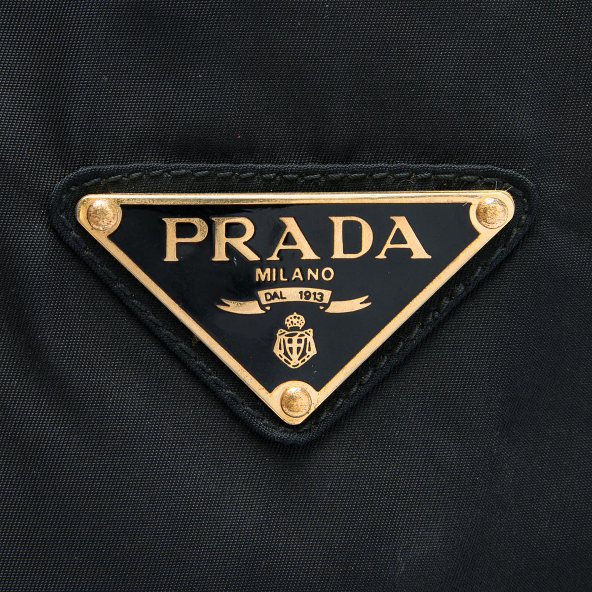 Prada Tessuto Metal Handle Bag