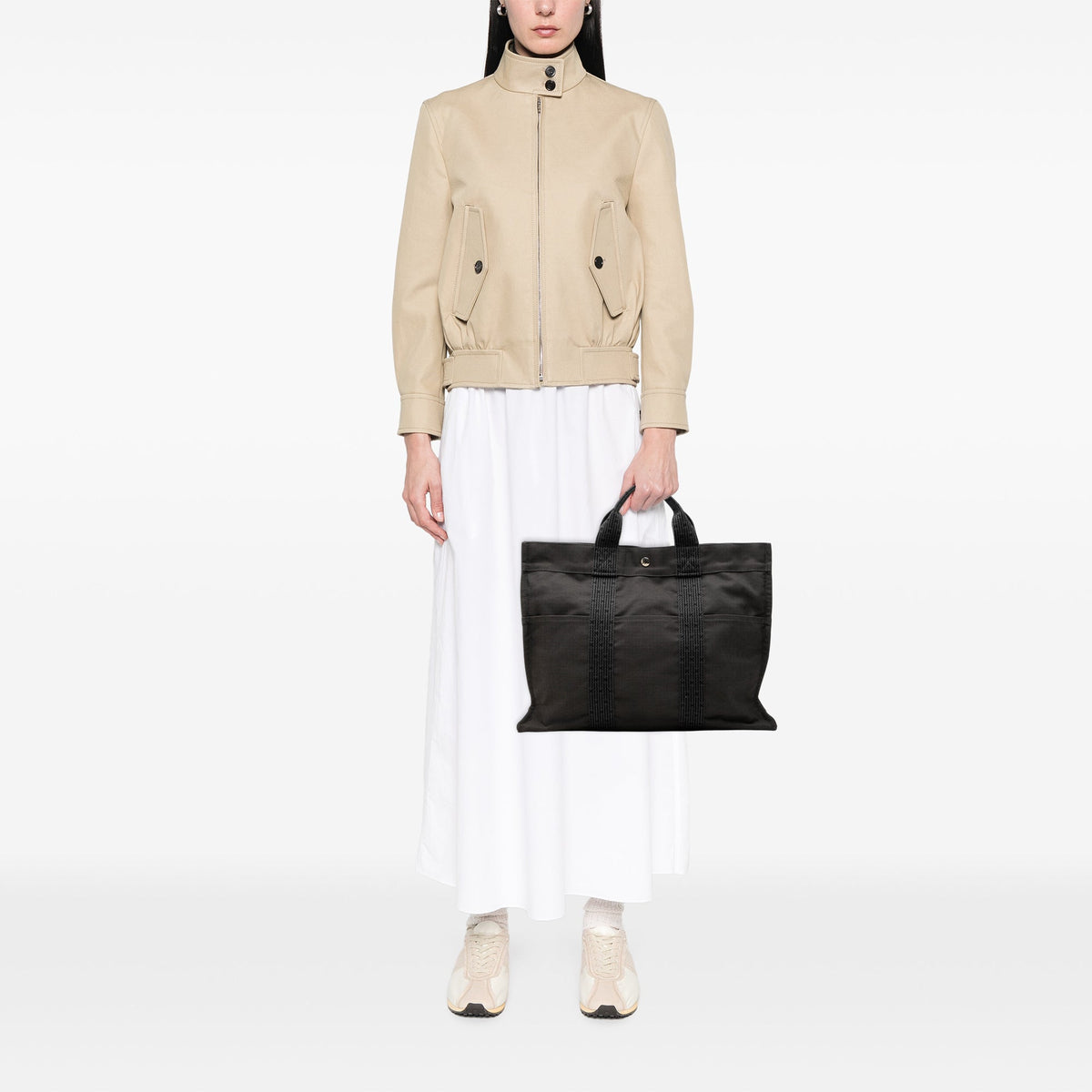 Hermès Canvas Herline MM — Gray