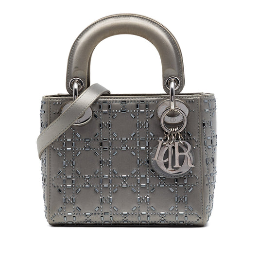 Dior Mini Satin Cannage Crystal Embellished Lady Dior