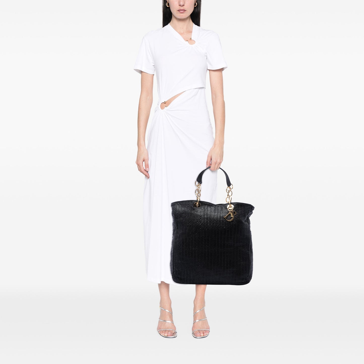 Dior Large Woven Lambskin Lady Dior Soft Shopping Tote