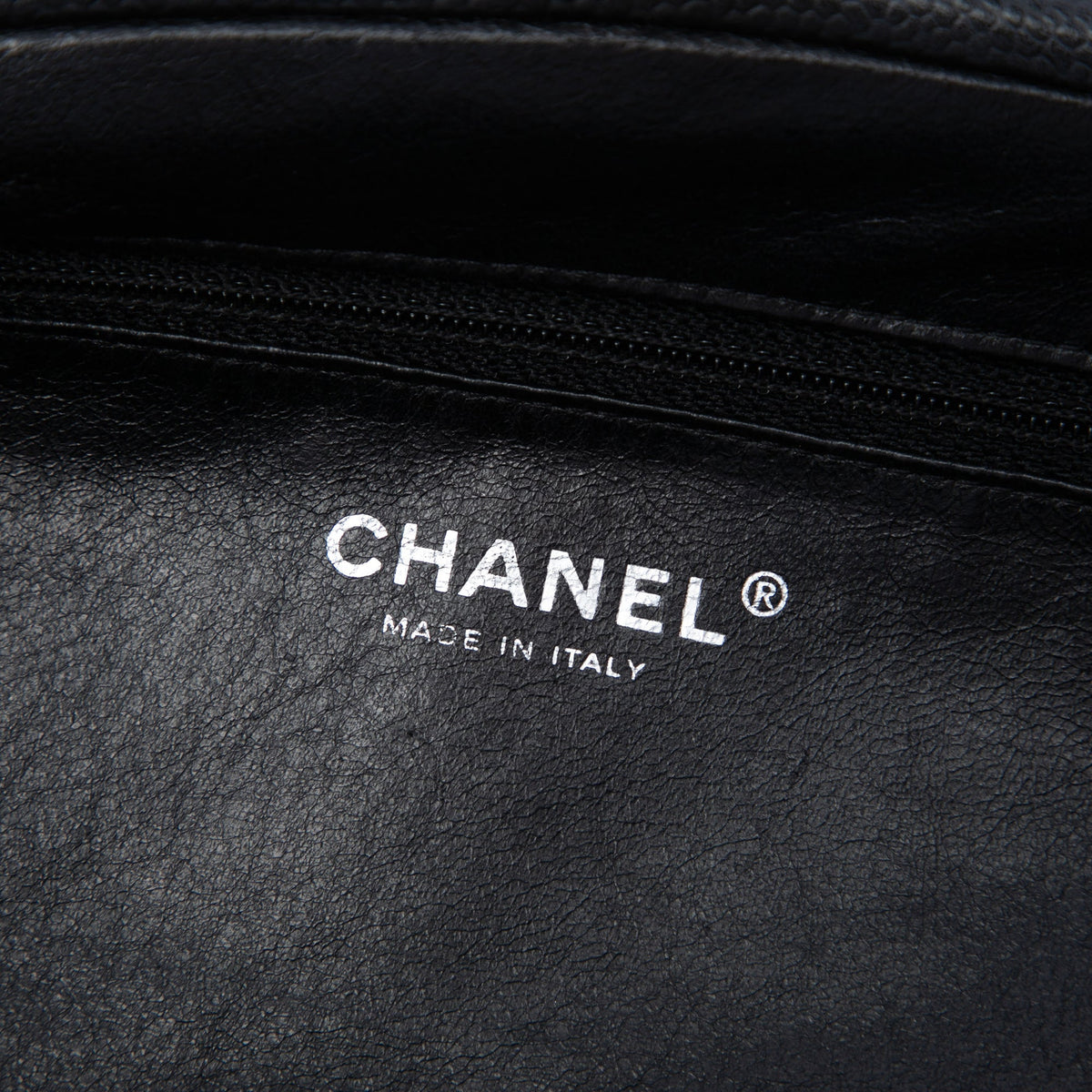 Chanel Quilted Caviar Timeless Kisslock Clutch — Black
