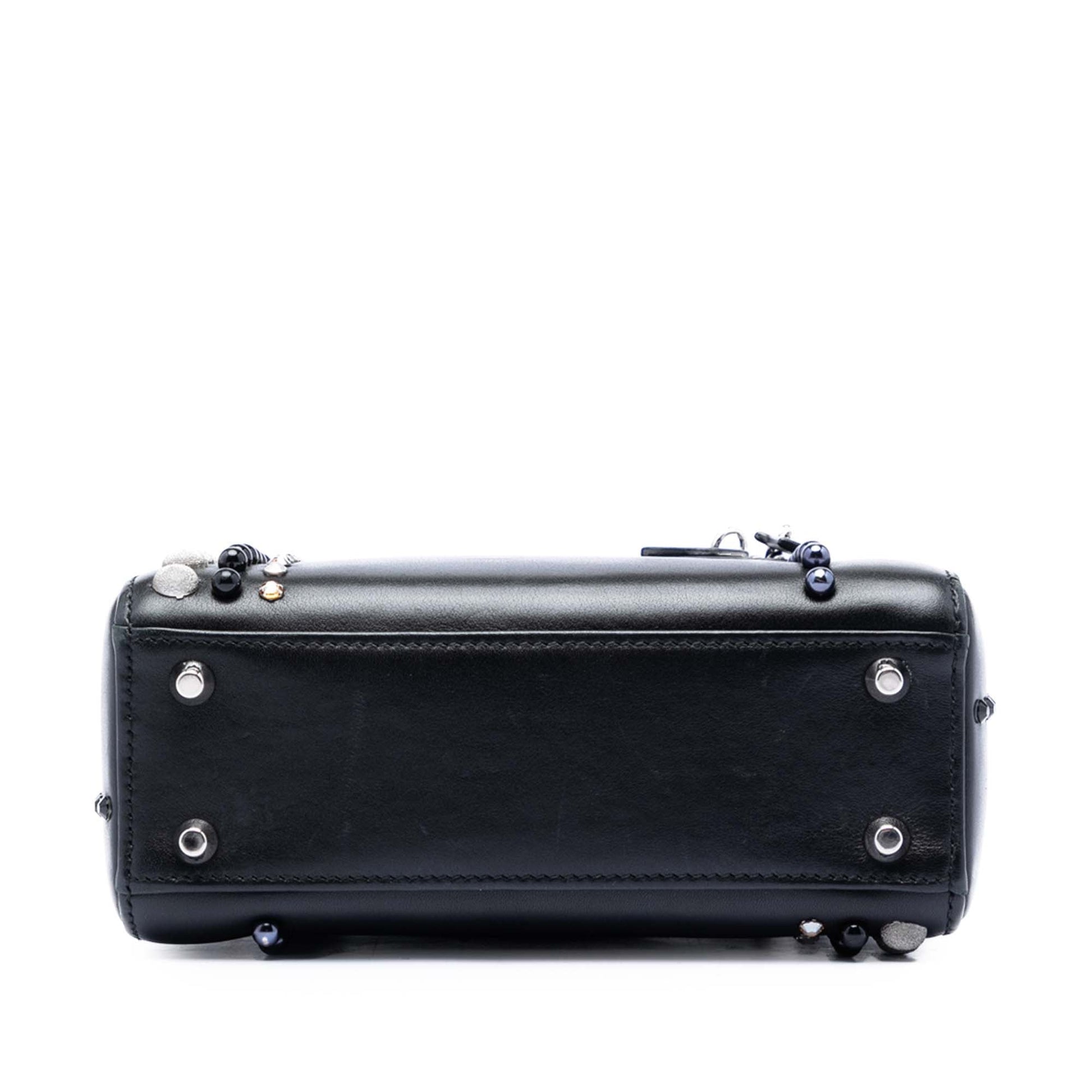 Dior Mini Lambskin Studded Crystal Pearl Lady Dior