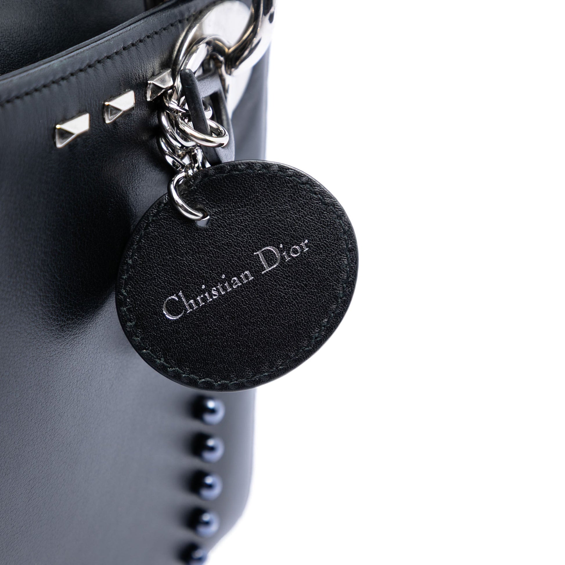 Dior Mini Lambskin Studded Crystal Pearl Lady Dior
