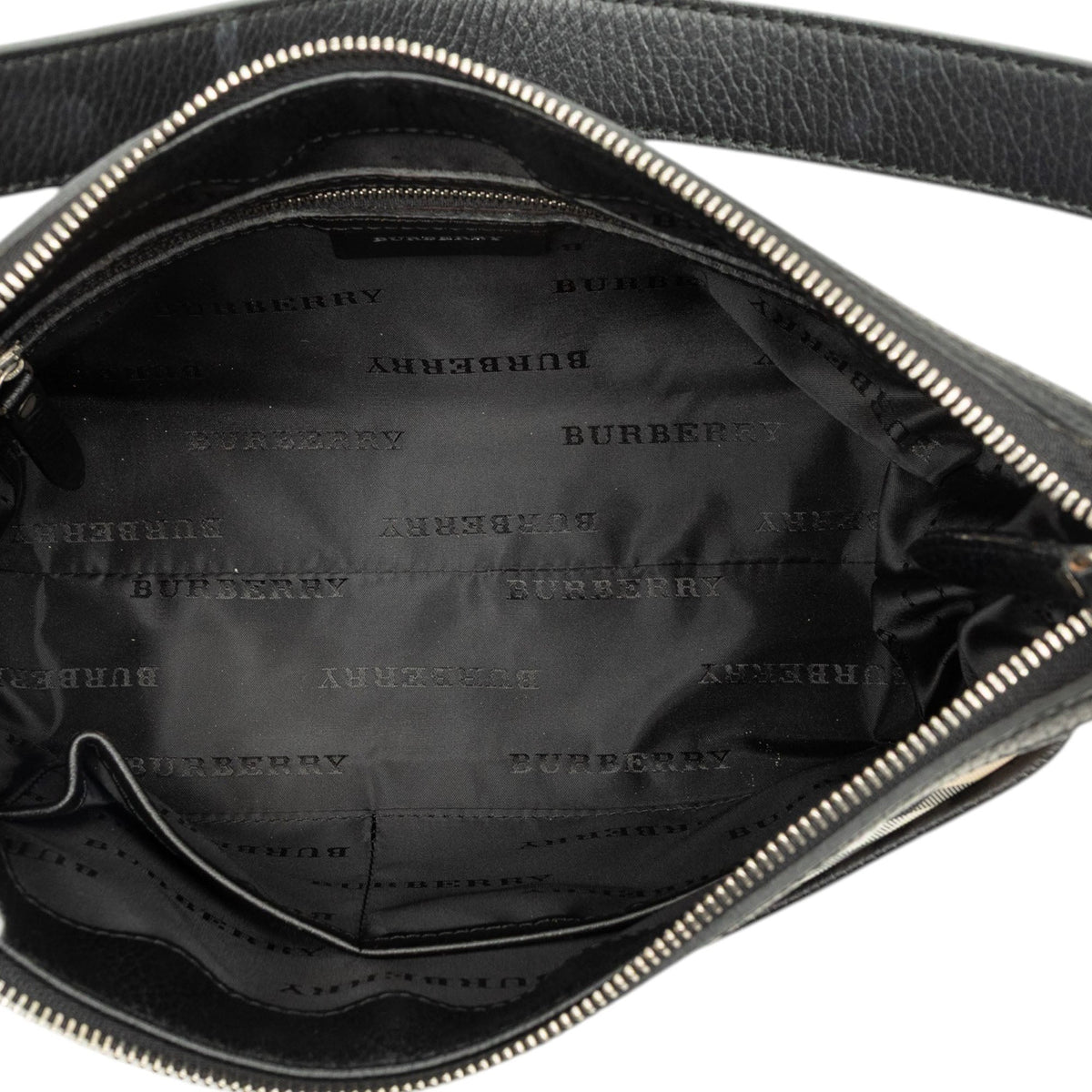 Burberry Nova Check Canvas Trimmed Nylon Shoulder Bag — Black