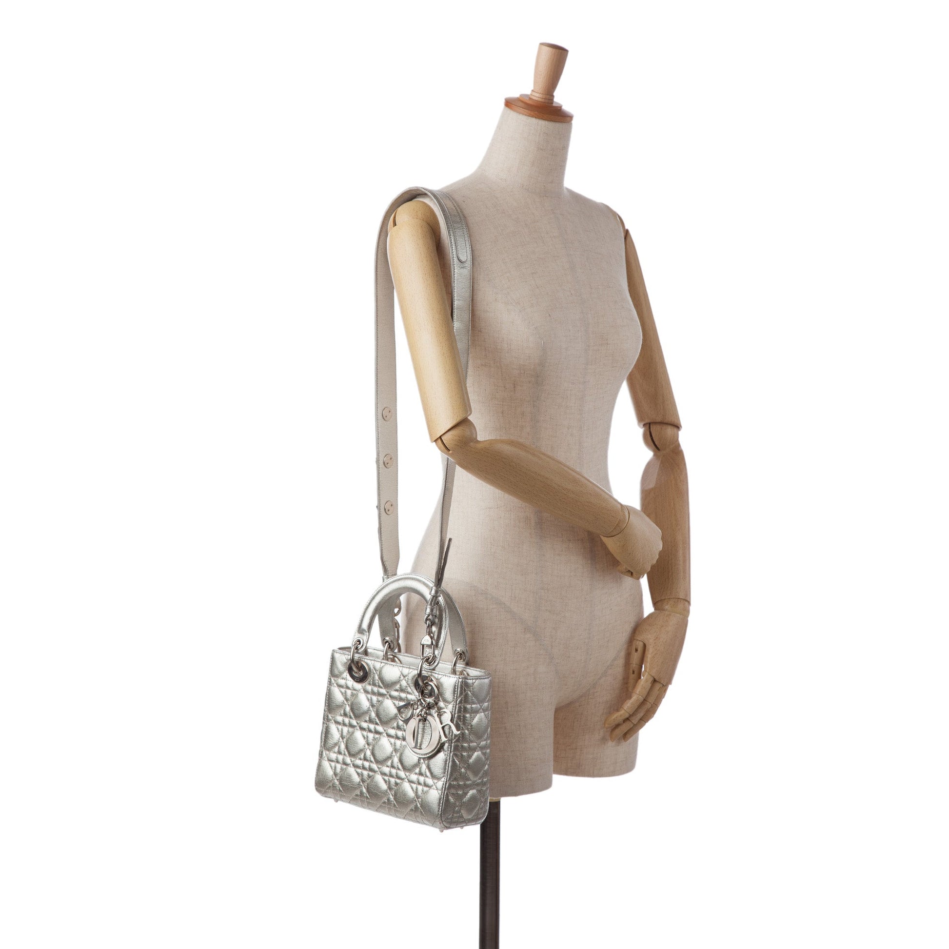 Dior Small Metallic Grained Calfskin Cannage My ABCDior Lady Dior