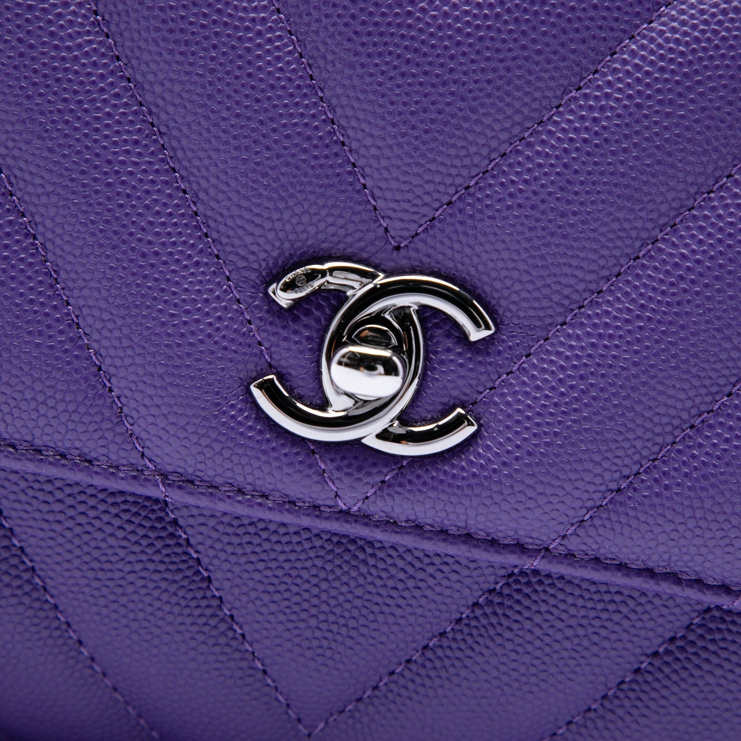 Chanel Mini Chevron Caviar Coco Top Handle Bag