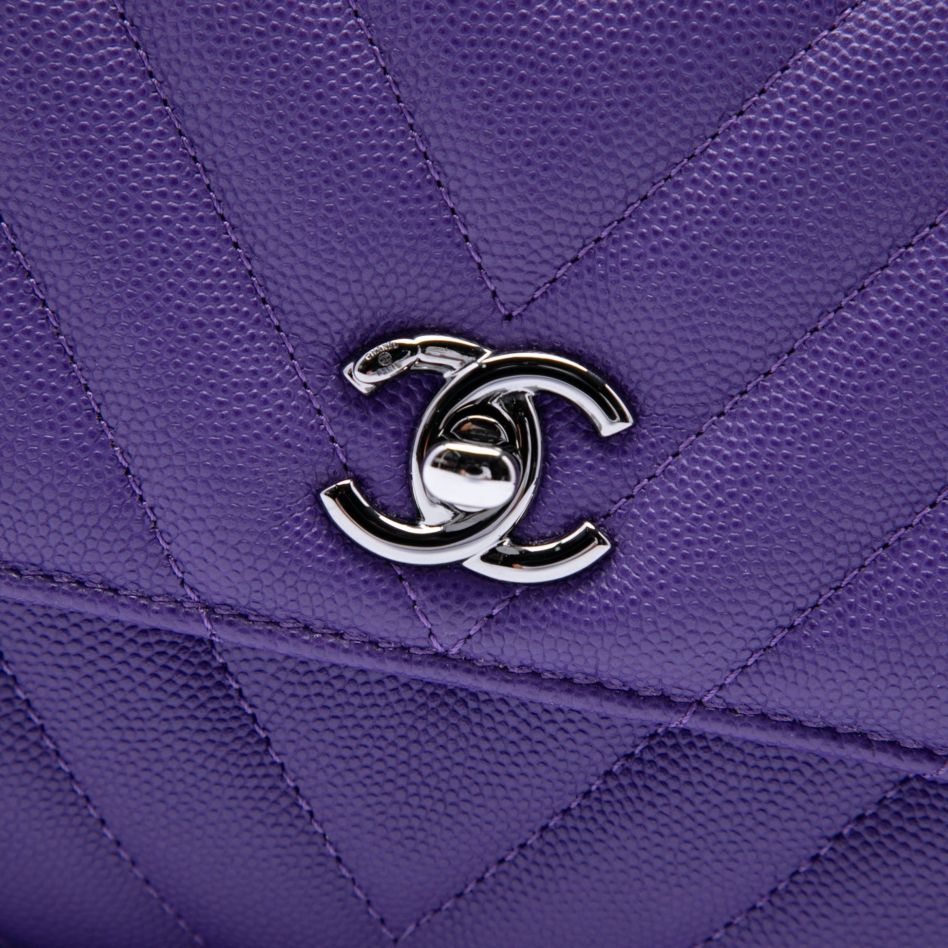 Chanel Mini Chevron Caviar Coco Top Handle Bag
