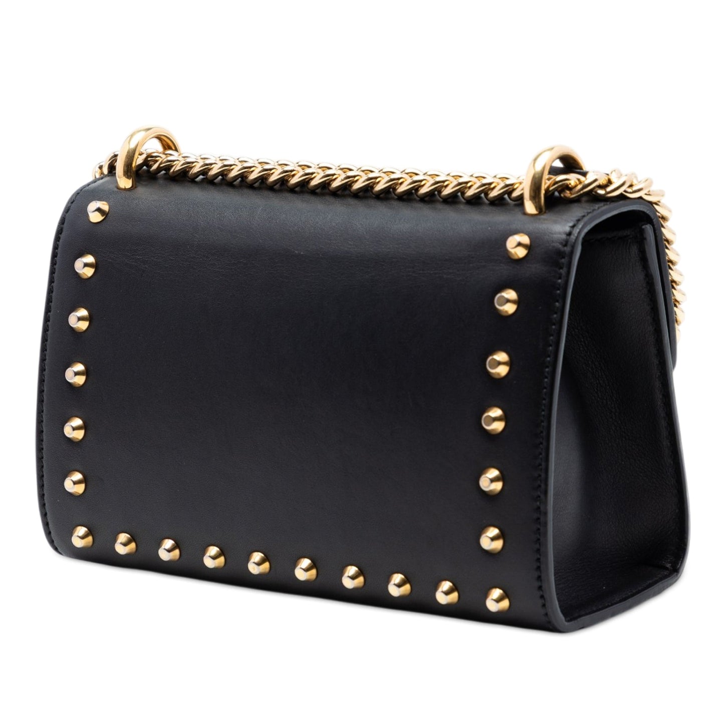 Gucci Small Pearl Studded Leather Padlock Crossbody