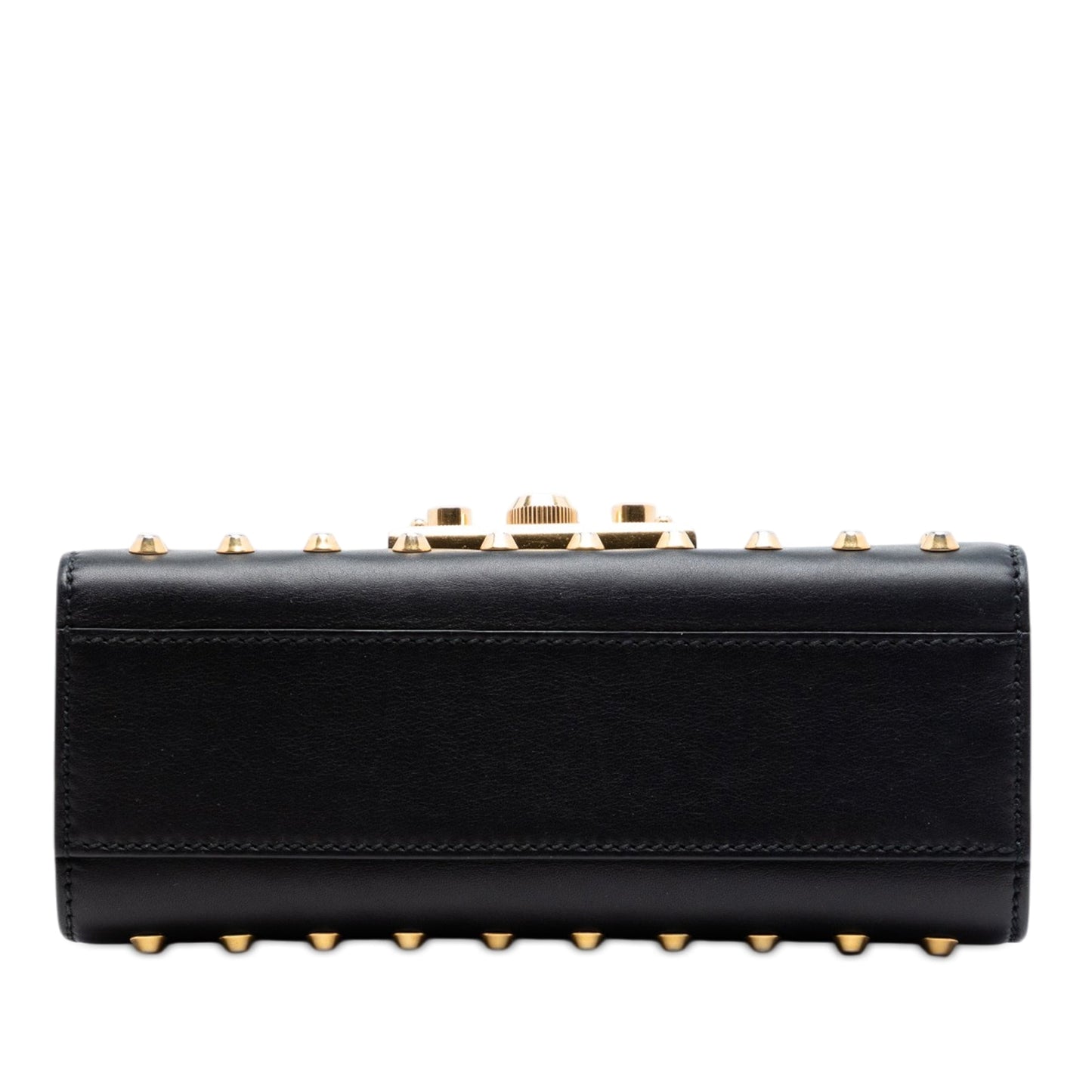 Gucci Small Pearl Studded Leather Padlock Crossbody