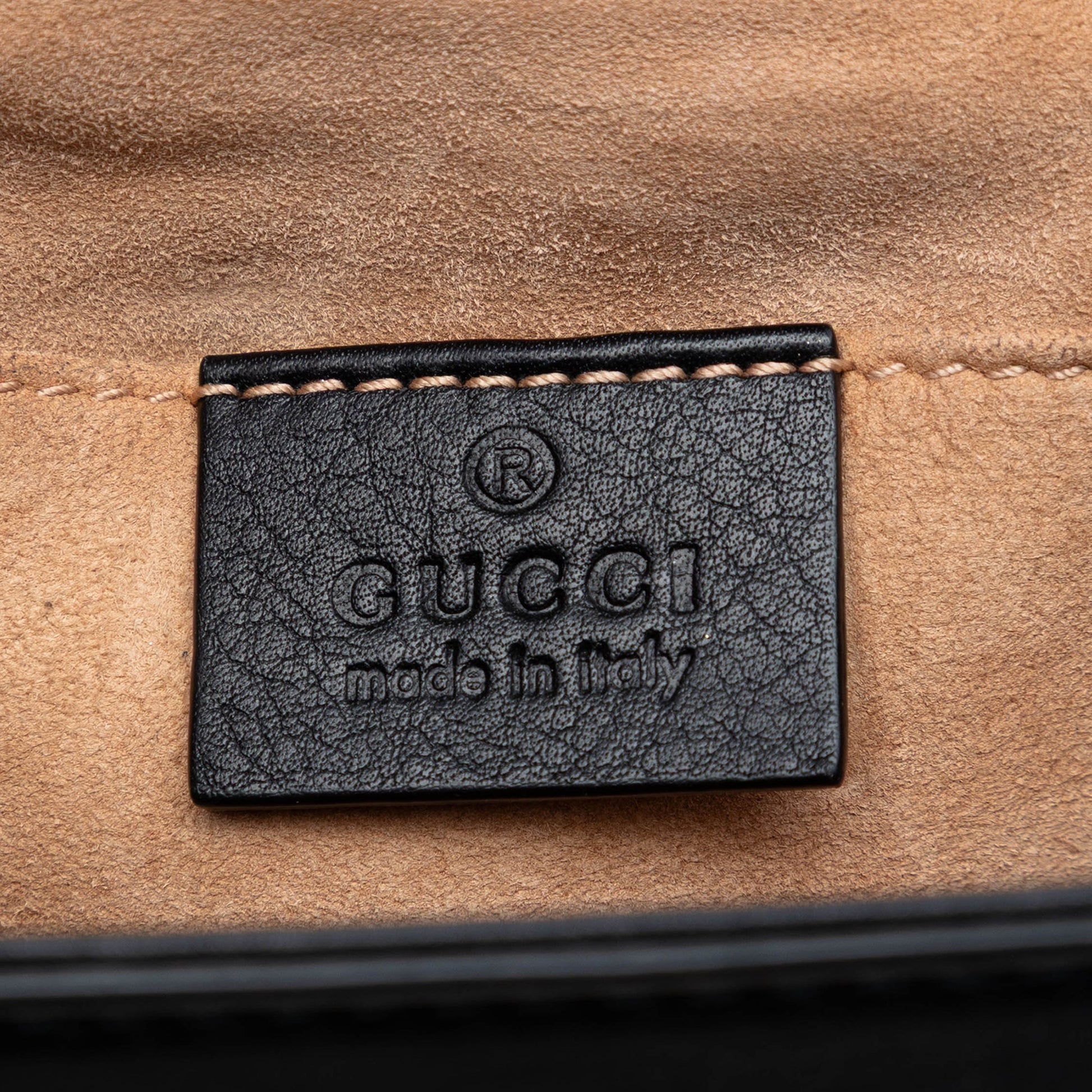 Gucci Small Pearl Studded Leather Padlock Crossbody