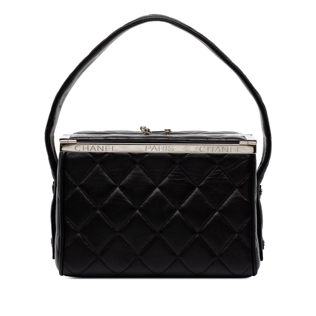 Chanel Quilted Lambskin Box Vanity Bag — Black