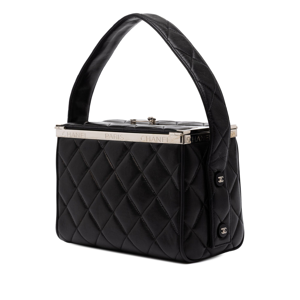 Chanel Quilted Lambskin Box Vanity Bag — Black