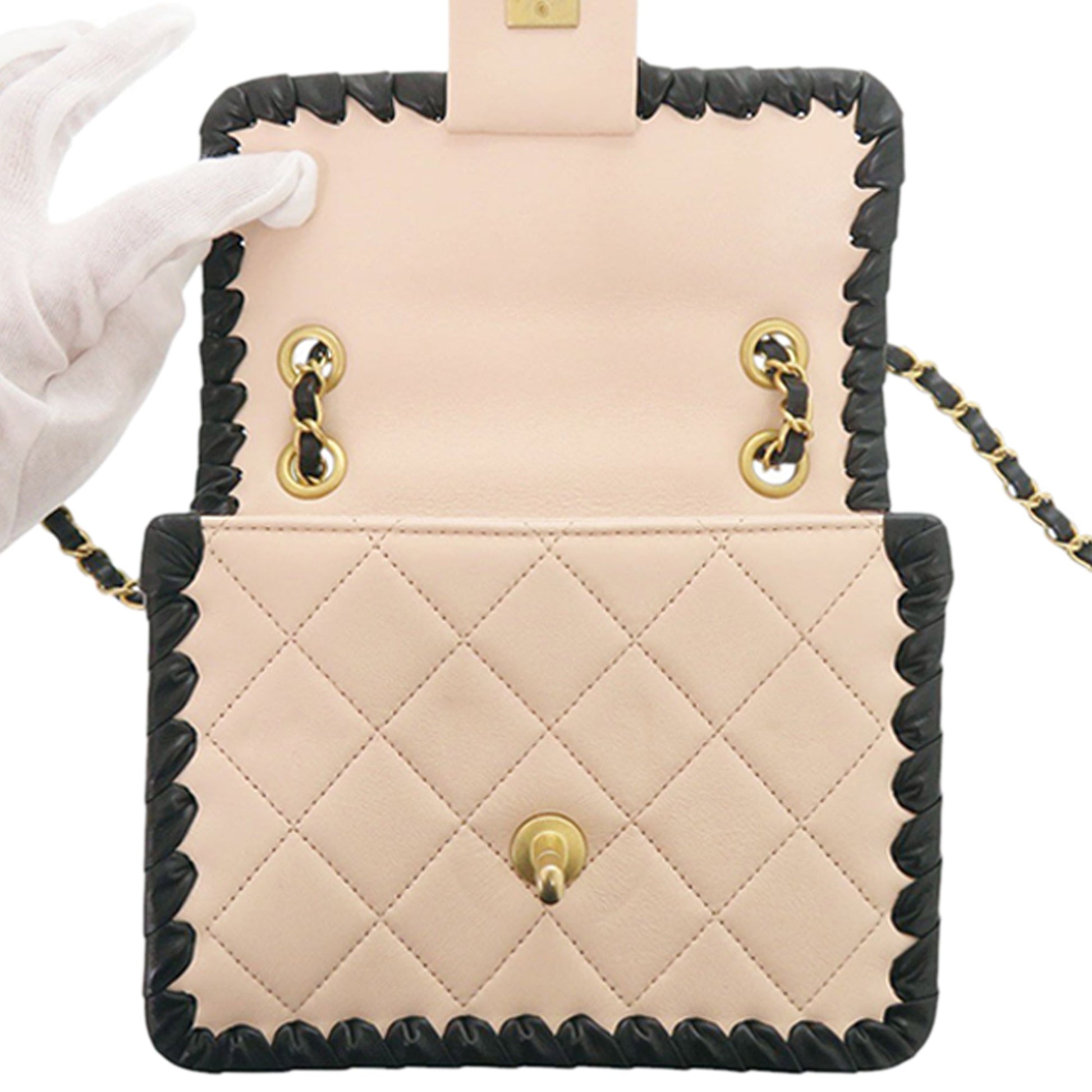 Chanel Mini CC Quilted Bicolor Calfskin Braided My Own Frame Flap