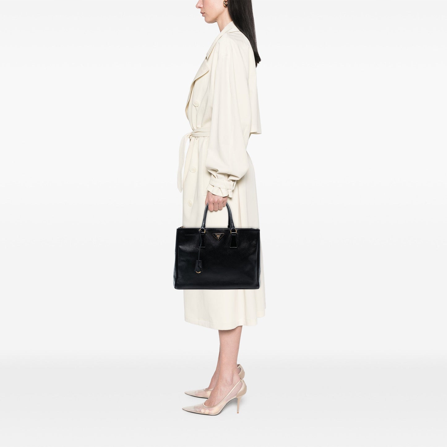 Prada Large Saffiano Lux Galleria Double Zip Tote