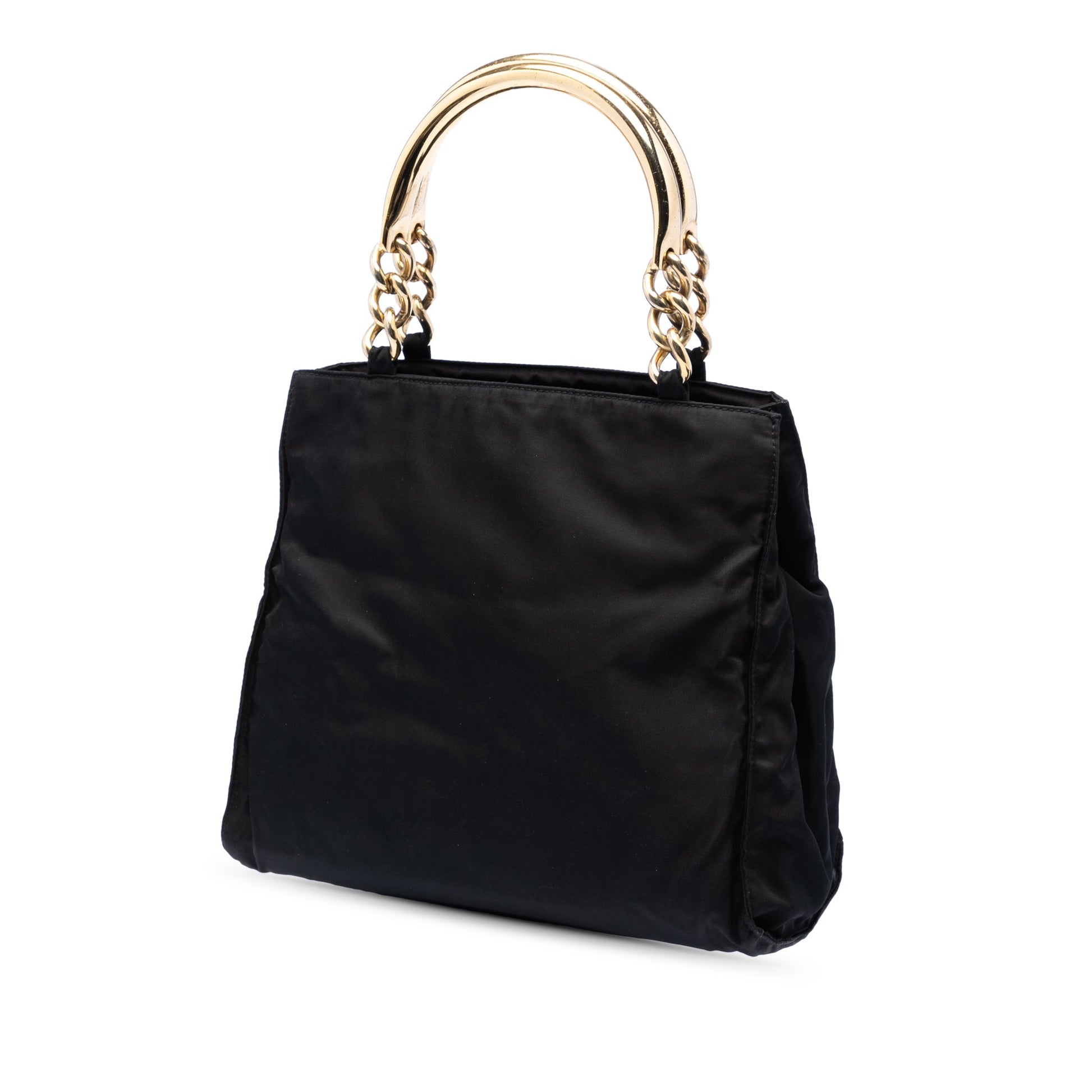 Prada Tessuto Metal Handle Bag