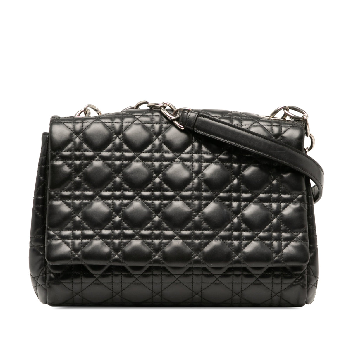 Dior Lambskin Cannage Soft Flap — Black