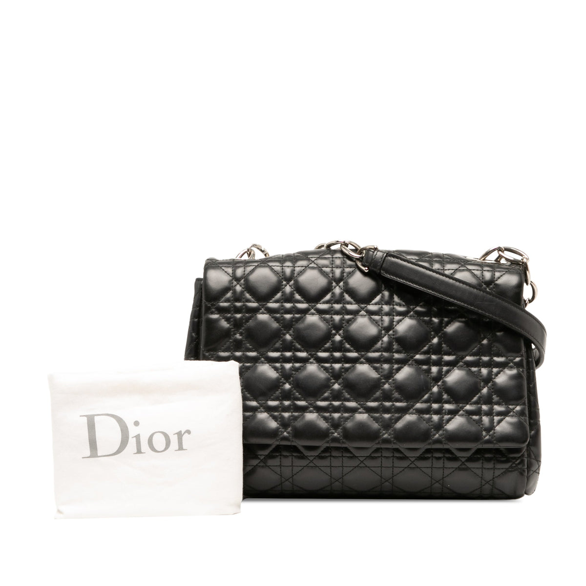 Dior Lambskin Cannage Soft Flap — Black