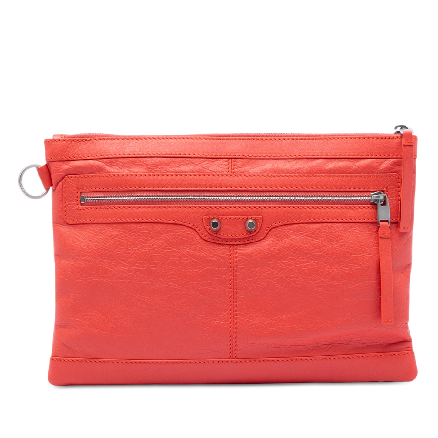 Balenciaga Lambskin Motocross Classic Clip M Clutch