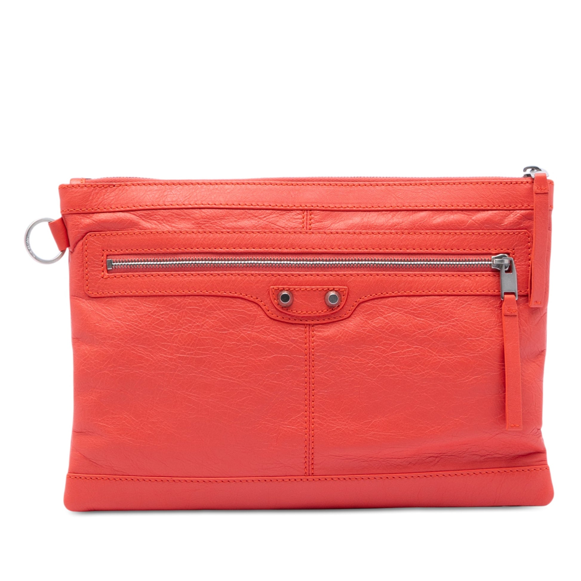 Balenciaga Lambskin Motocross Classic Clip M Clutch