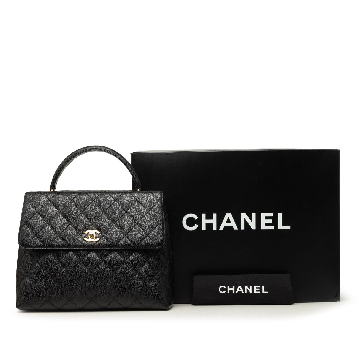 Chanel Jumbo Quilted Caviar Kelly Flap