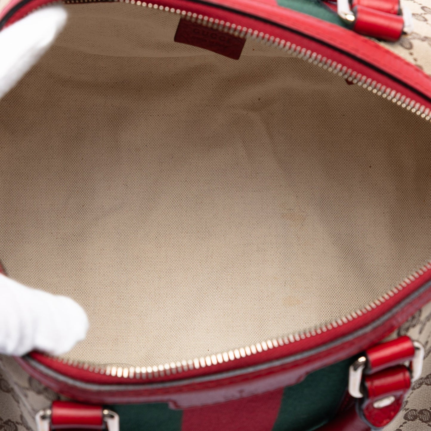 Gucci Medium GG Canvas Web Joy Boston Bag
