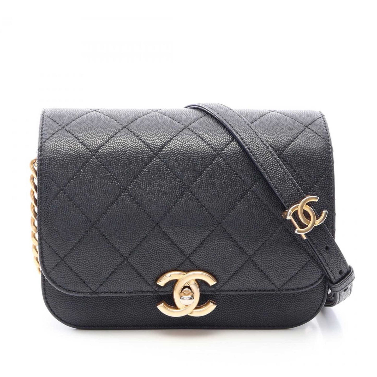 Chanel CC Quilted Caviar Single Flap
