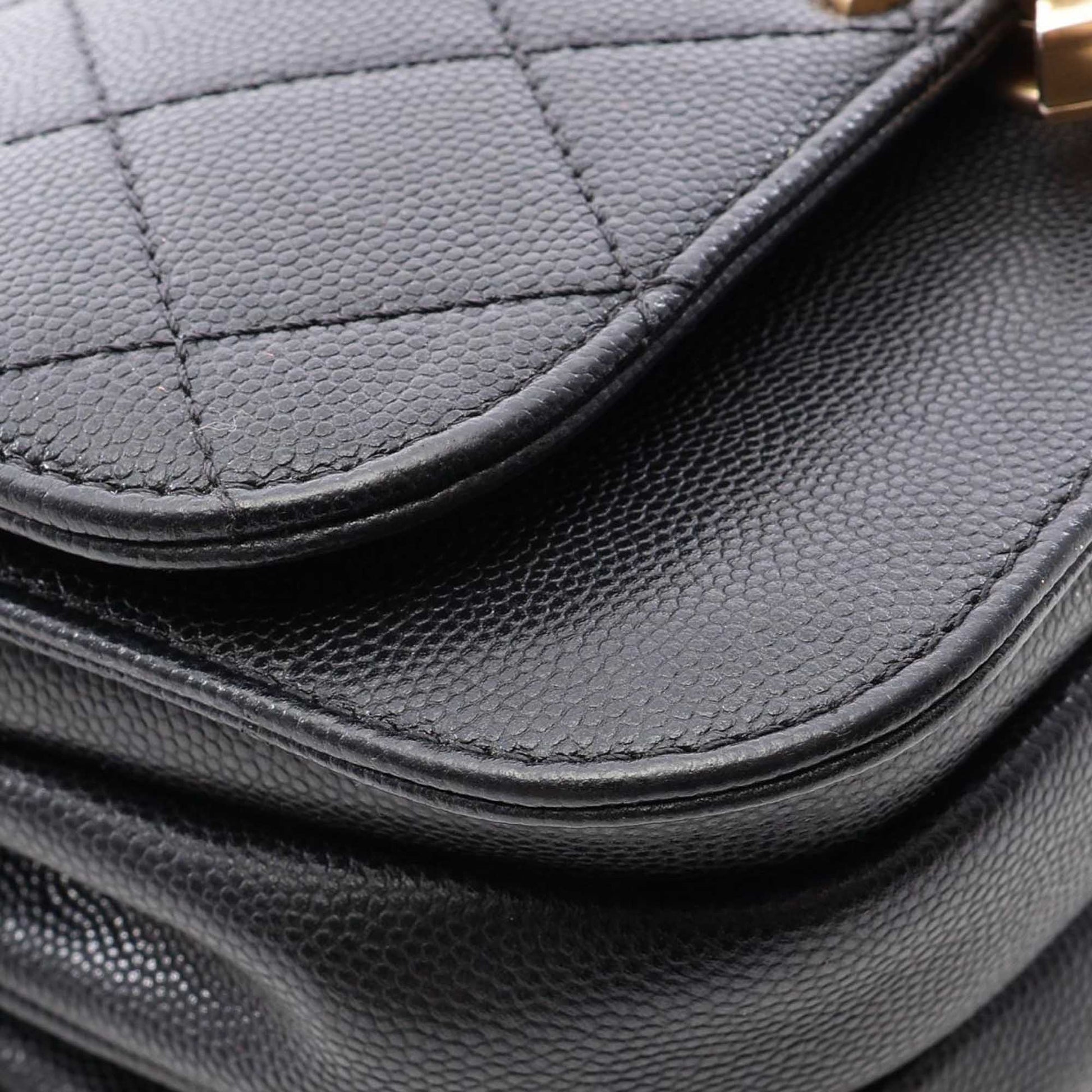 Chanel CC Quilted Caviar Single Flap