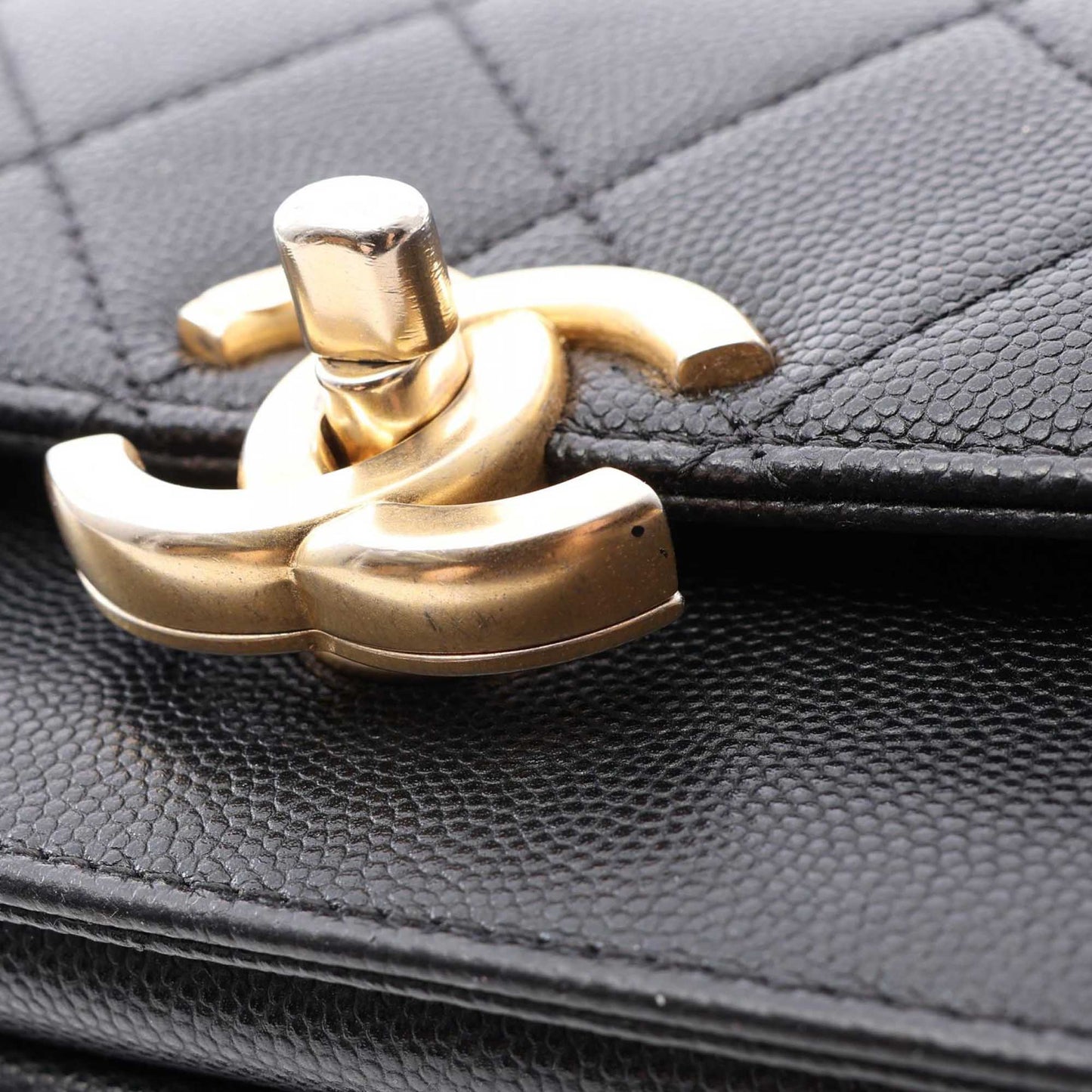 Chanel CC Quilted Caviar Single Flap