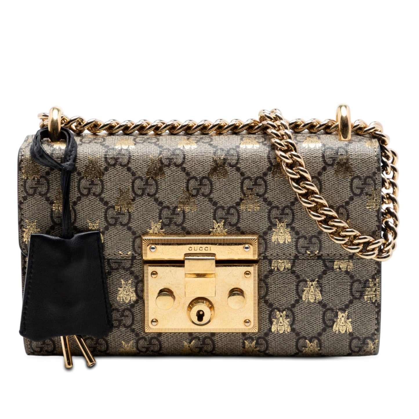 Gucci Small GG Supreme Bee Padlock Crossbody