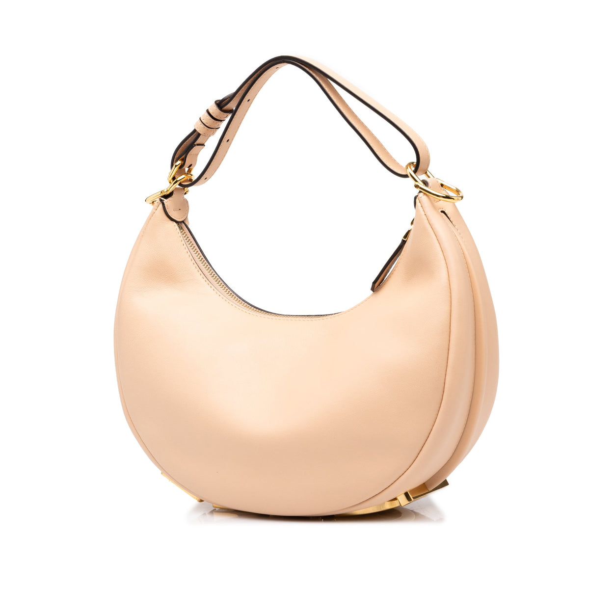 Fendi Small Leather Fendigraphy Hobo — Pink