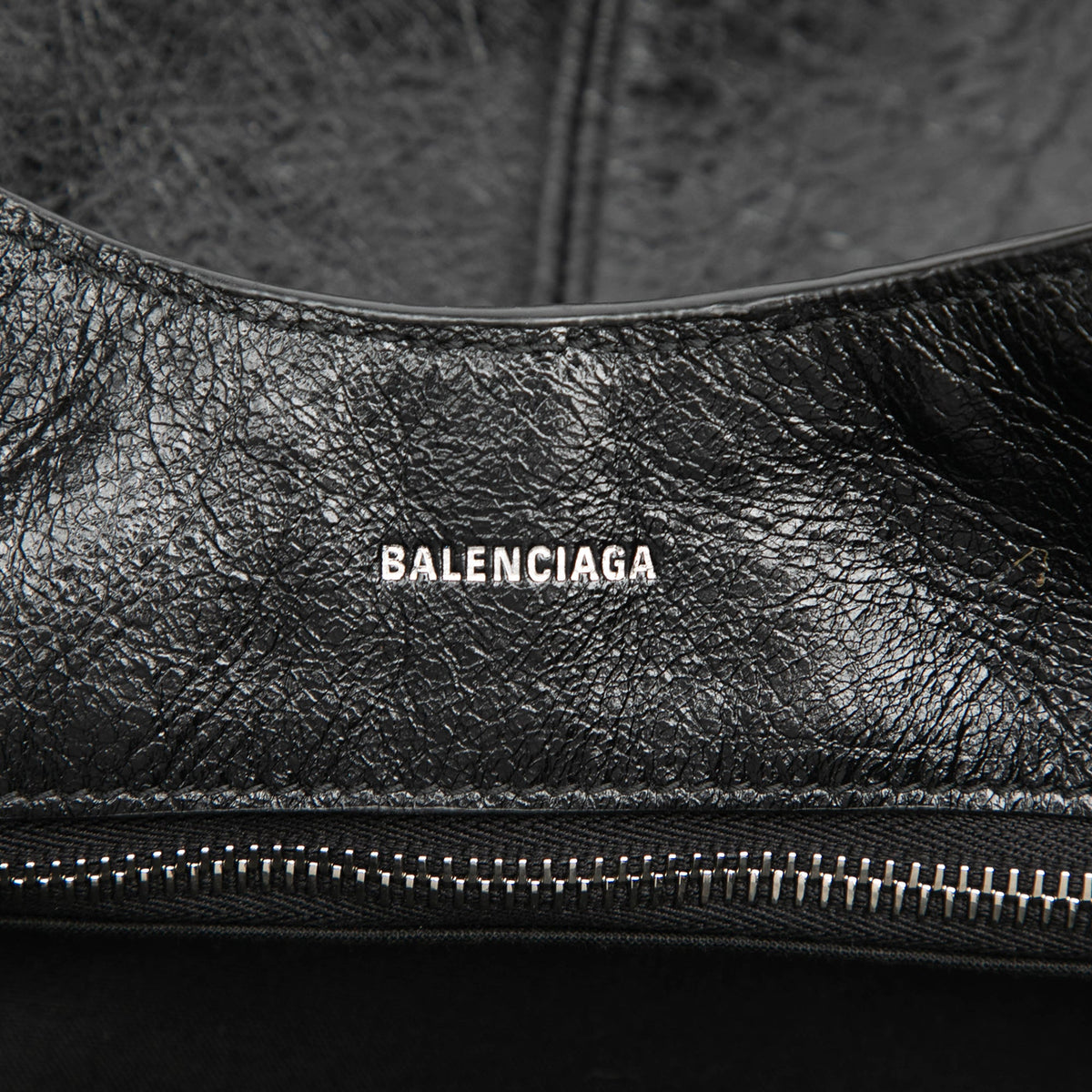 Balenciaga Large Arena Lambskin Motocross Le Cagole Carry All Tote — Black