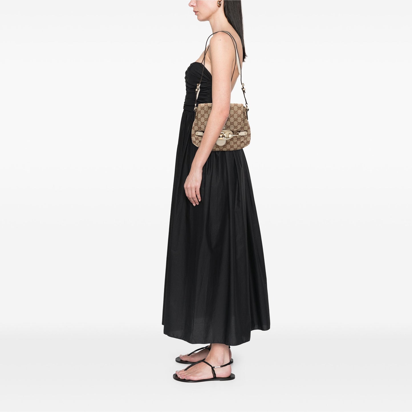 Gucci GG Canvas Horsebit Shoulder Bag