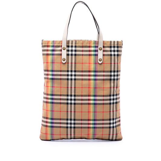 Burberry House Check Canvas Rainbow Tote