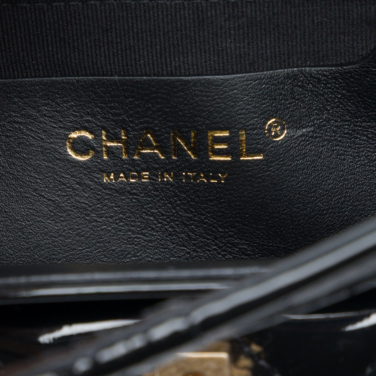 Chanel Mini Quilted Patent Graphic Catch Flap