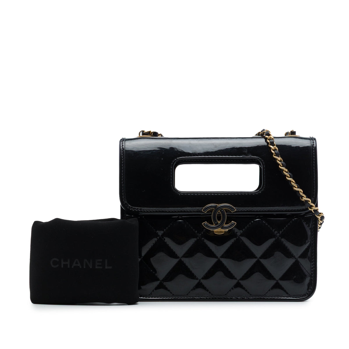 Chanel Mini Quilted Patent Graphic Catch Flap